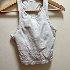 Lululemon White Ribbed Tank Top